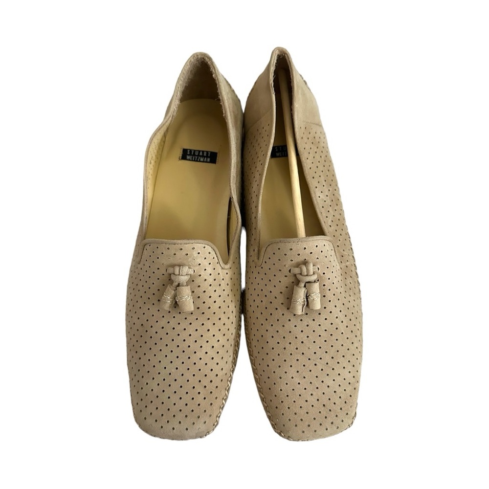 Stuart Weitzman Driver Loafers In Bisque Suede